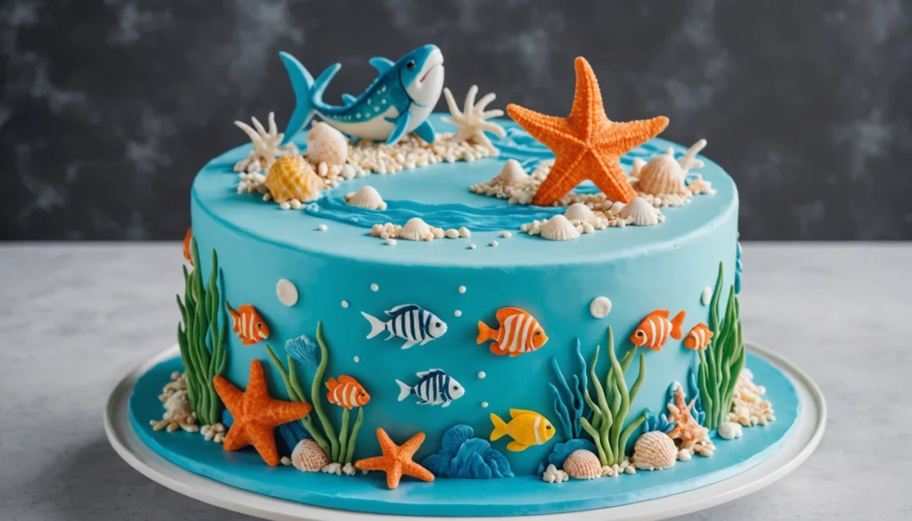 gâteau thème mer facile